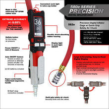 Load image into Gallery viewer, Milton s-582e Precision Digital Tire Inflator &amp; Pressure Gauge 36&quot; EPDM rubber air hose (0-160 PSI), Extreme ± 0.05% Accuracy with Kwik Lock-on grip safety Air Chuck
