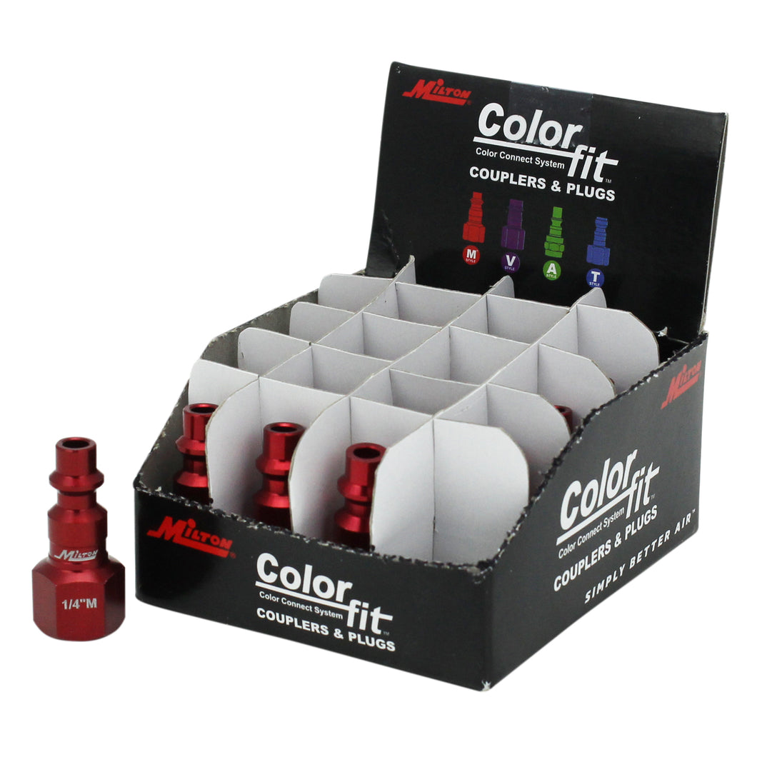 ColorFit™ by Milton 728MC-20 Pneumatic Plugs - (M-style, Red) - 1/4