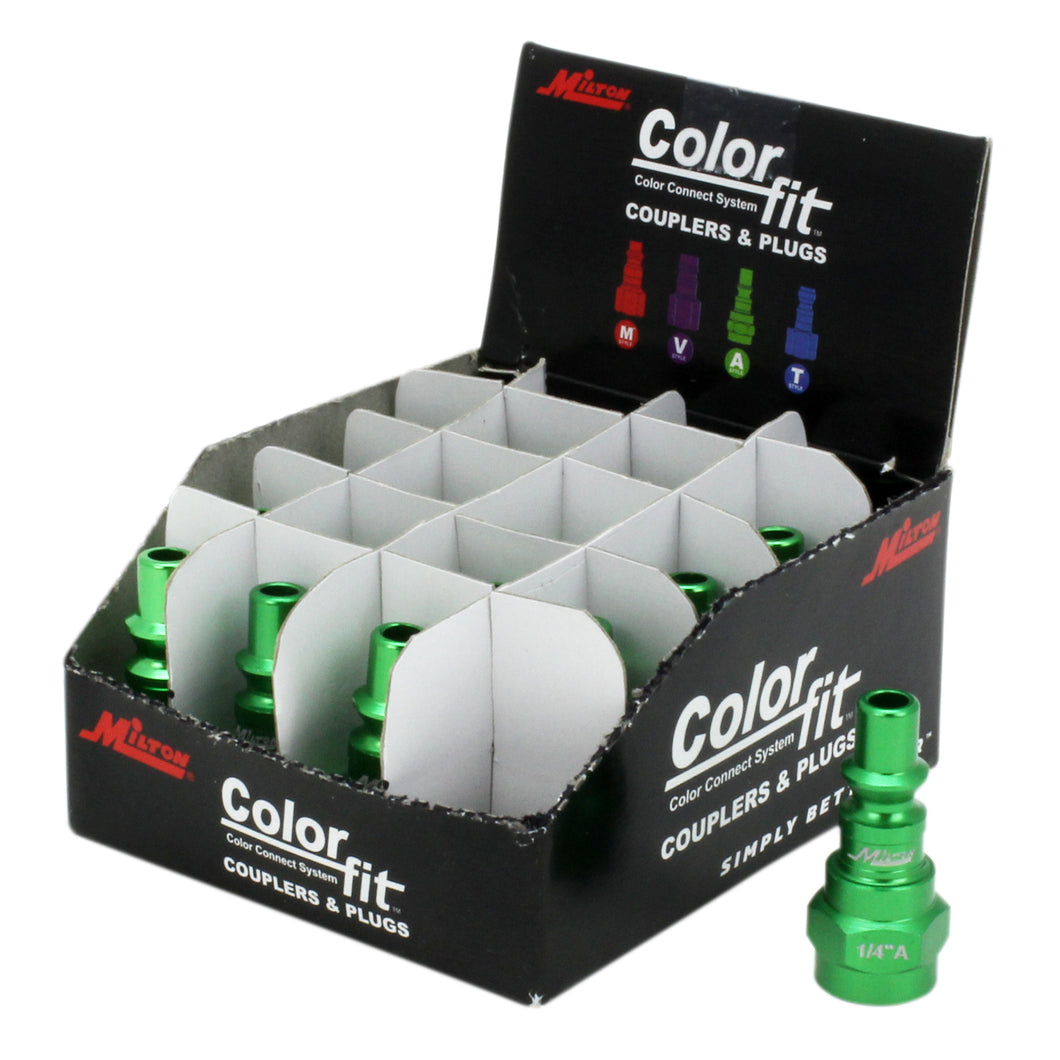 ColorFit™ by Milton 778AC-20 Pneumatic Plugs - (A-style, Green) - 1/4