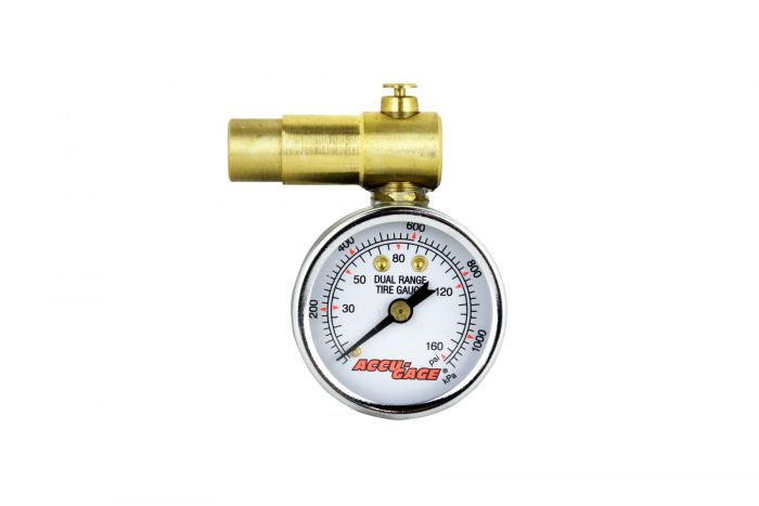 Accu-Gage by Milton Shrader Valve Bike Tire Pressure Gauge with Bleed Valve, for 0-160 PSI - ANSI Certified