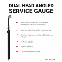 Load image into Gallery viewer, Milton Dual Head Angled Chuck Service Gauge, Non-Slip Grip Matte Black Poly Finish -13” 1-160 PSI For Large Vehicle Tires
