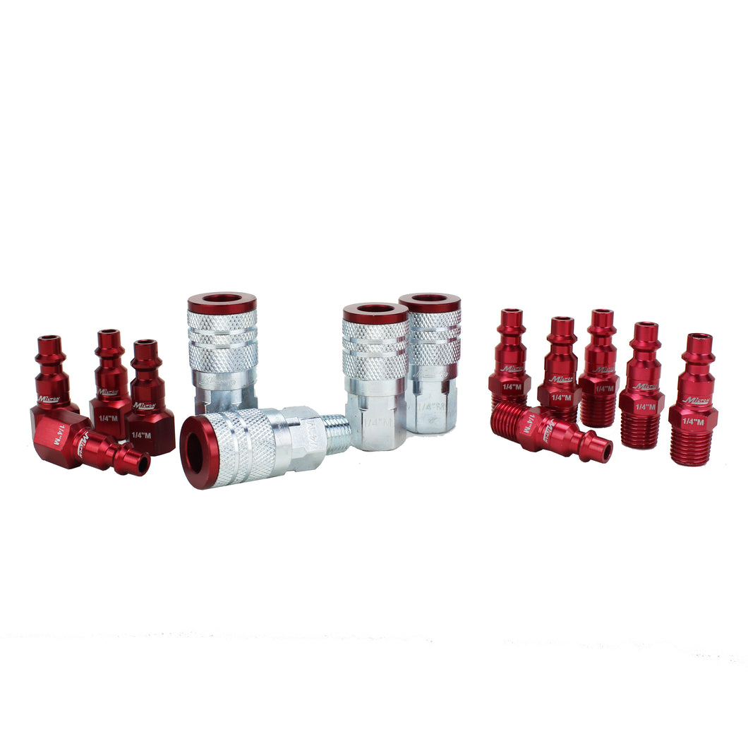 ColorFit™ by Milton S-314MKIT Coupler & Plug Kit - (M-Style, Red) - 1/4