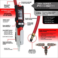 Load image into Gallery viewer, Milton s-584e Precision Digital Tire Inflator &amp; Pressure Gauge 15&quot; EPDM rubber air hose (0-160 PSI), Extreme ± 0.05% Accuracy with Straight Foot TPMS Air Chuck
