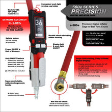 Load image into Gallery viewer, Milton s-585e Precision Digital Tire Inflator &amp; Pressure Gauge 15&quot; EPDM rubber air hose (0-160 PSI), Extreme ± 0.05% Accuracy with Ball Foot Air Chuck
