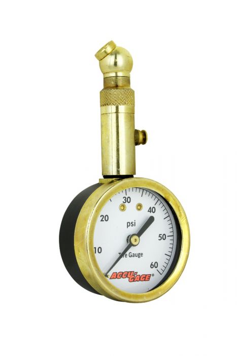Accu-Gage by Milton Dial Tire Pressure Gauge with Swivel Angle Air Chuck - ANSI Certified for Motorcycle/Car/Truck Tires (0-60 PSI)