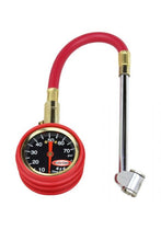 Load image into Gallery viewer, Accu-Gage by Milton Dial Tire Pressure Gauge with Dual Foot Air Chuck and 11 in. Rubber Hose - ANSI Certified for Motorcycle/Car/Truck Tires (0-75 PSI)
